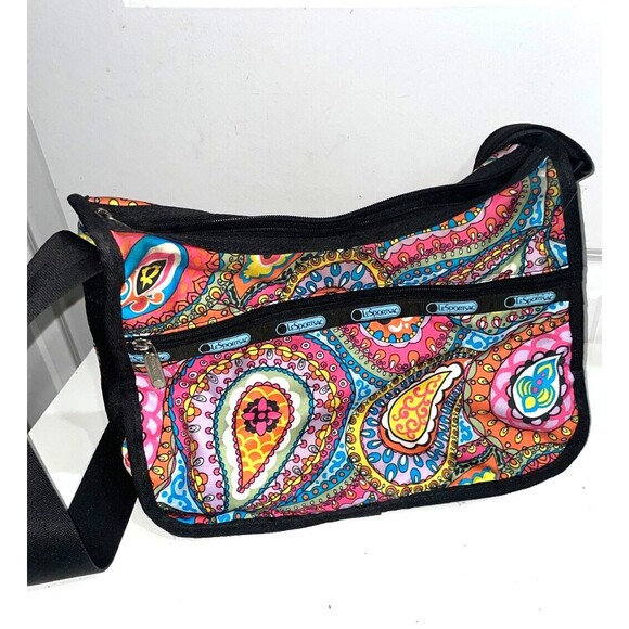 Le Spotsac Deluxe Everyday Messenger Shoulder Bag Paisley Print - Picture 1 of 9